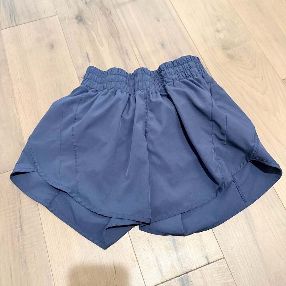Lululemon Track That Mid Rise Short Blue Athletic Shorts